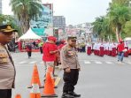 Polres Pangkalpinang Lakukan Pengamanan Pawai Baris Berbaris HUT RI ke 77