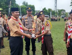 Polres Pesawaran Mengikuti Penutupan LokaBhara III Polda Lampung Tahun 2022 Di Kwarda Provinsi Lampung