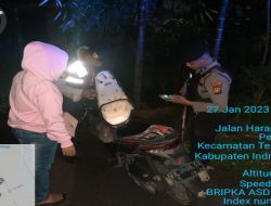 Personel Sat Samapta Polres Inhil, Sasar di Enam Titik Giat Blue Light Patrol Tembilahan