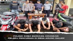 Polsek Koba ringkus 5 Pelaku Pencurian Mesin Pompa Air di Desa Arung Dalam